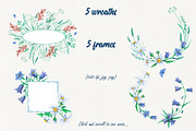 Set of watercolor wild flowers, a Work Illustration by Darka_Podarka (Thumbnail 2 of 7)