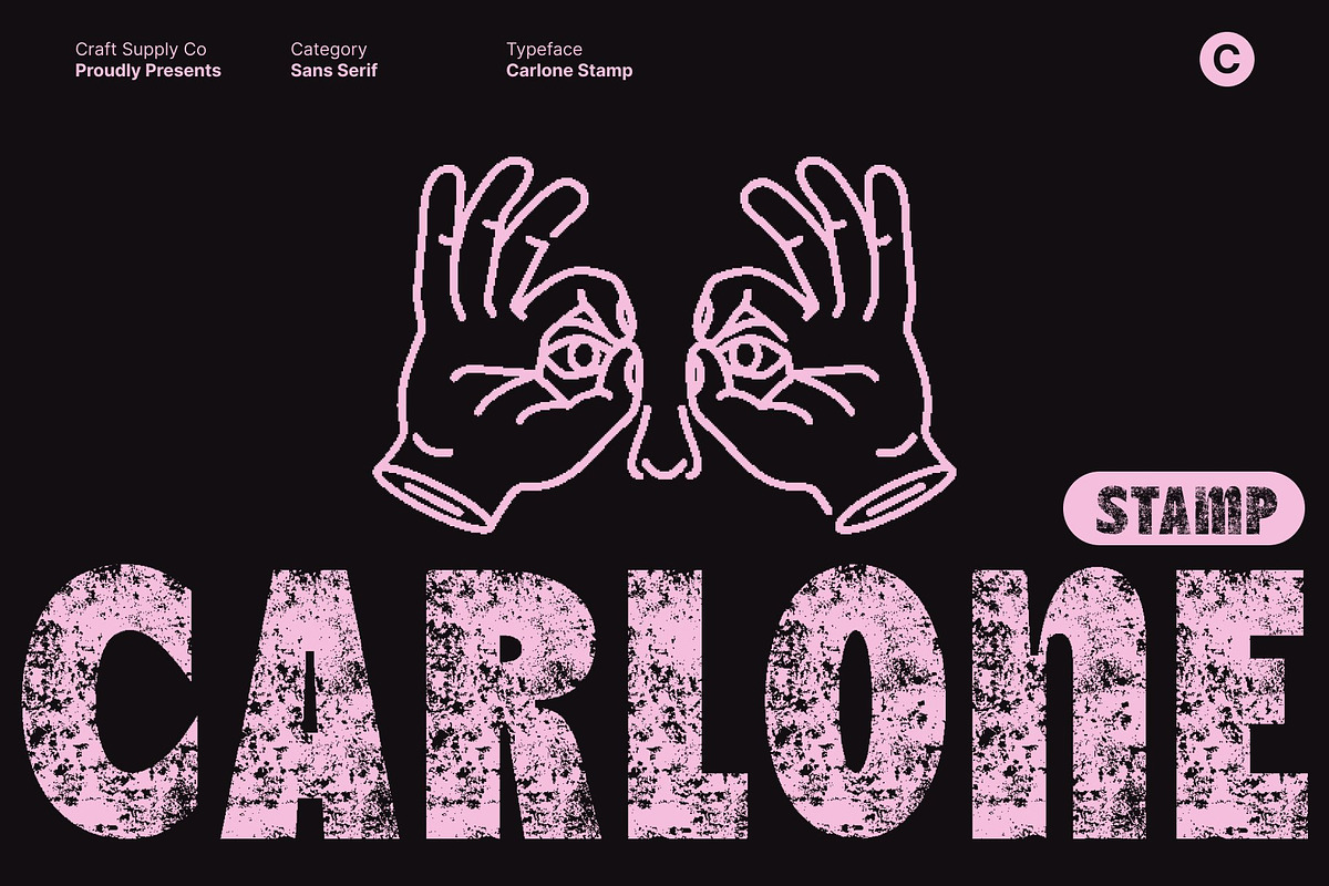 Carlone Stamp, a Sans Serif Font by Craft Supply Co. (Photo 1 of 8)