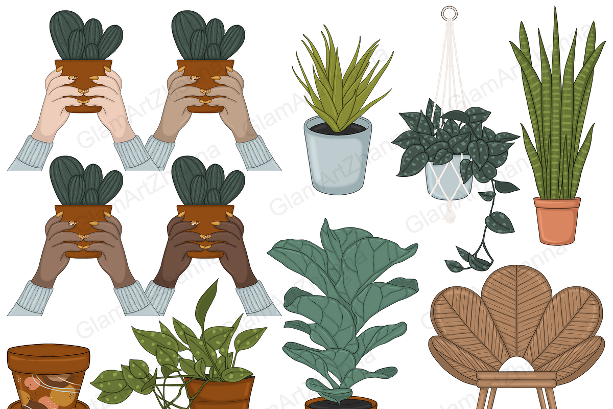 Plant Lover Clipart, an Illustration by GlamArtZhanna (Photo 4 of 6)