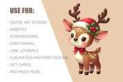 Christmas Deer. T-Shirt, PNG., an Animal Illustration by KENO Mascots (Thumbnail 7 of 8)