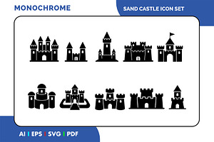 Sand Castle Vector Icons