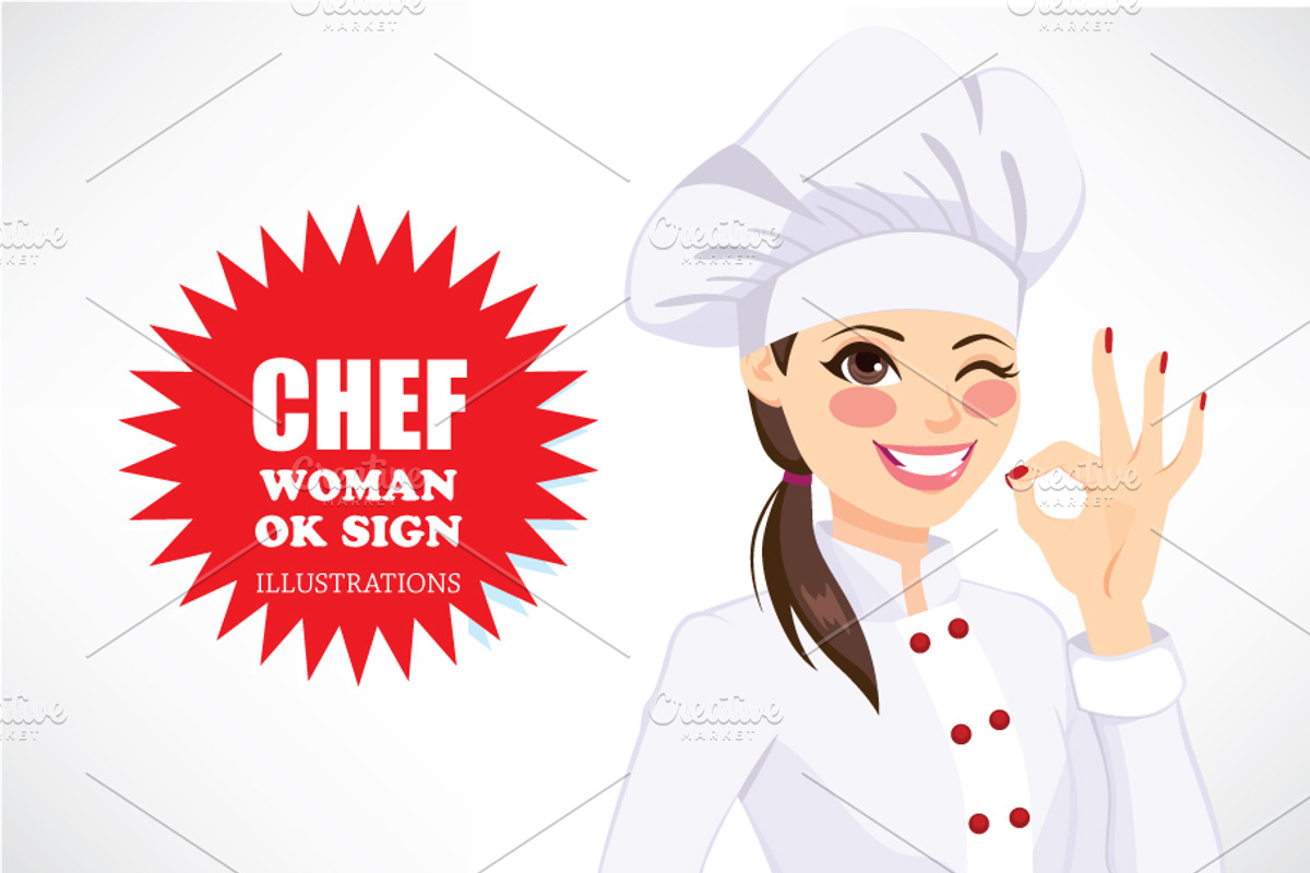 Chef Ok Sign Illustration, an Illustration by Kakigori Studio