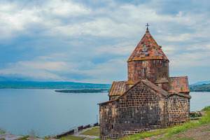 Ancient Sevanavank monastery against Lake Sevan in Armenia with, a Photo by Pictures for you!!!!!!!!!