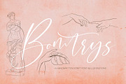 Bomtrys Script Font & Illustrations, a Script Font by CallMeStasia (Thumbnail 1 of 13)