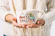My little town. Watercolor clipart, a Decorative Illustration by VerAna (Thumbnail 10 of 11)