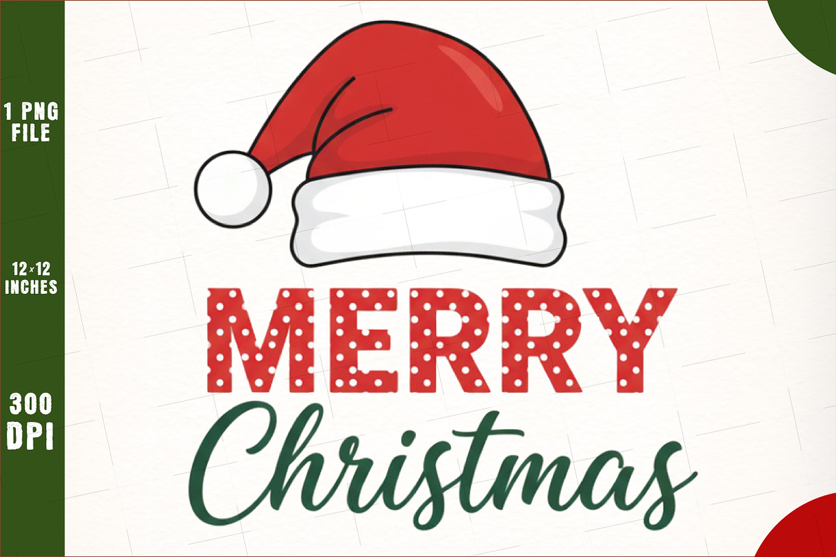 Merry Christmas Santa Hat Png, an Illustration by SinaCreation (Photo 1 of 7)