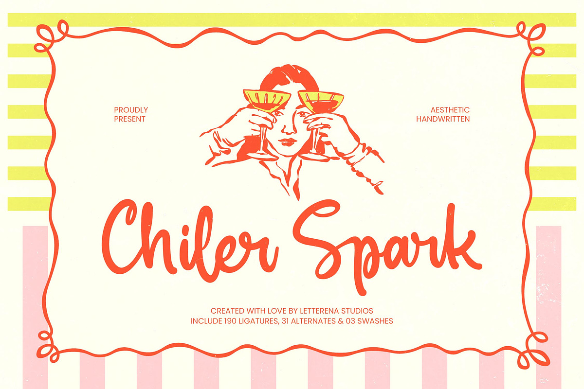 Chiler Spark Aesthetic Handwritten, a Script Font by Letterena Studios Script (Photo 1 of 20)