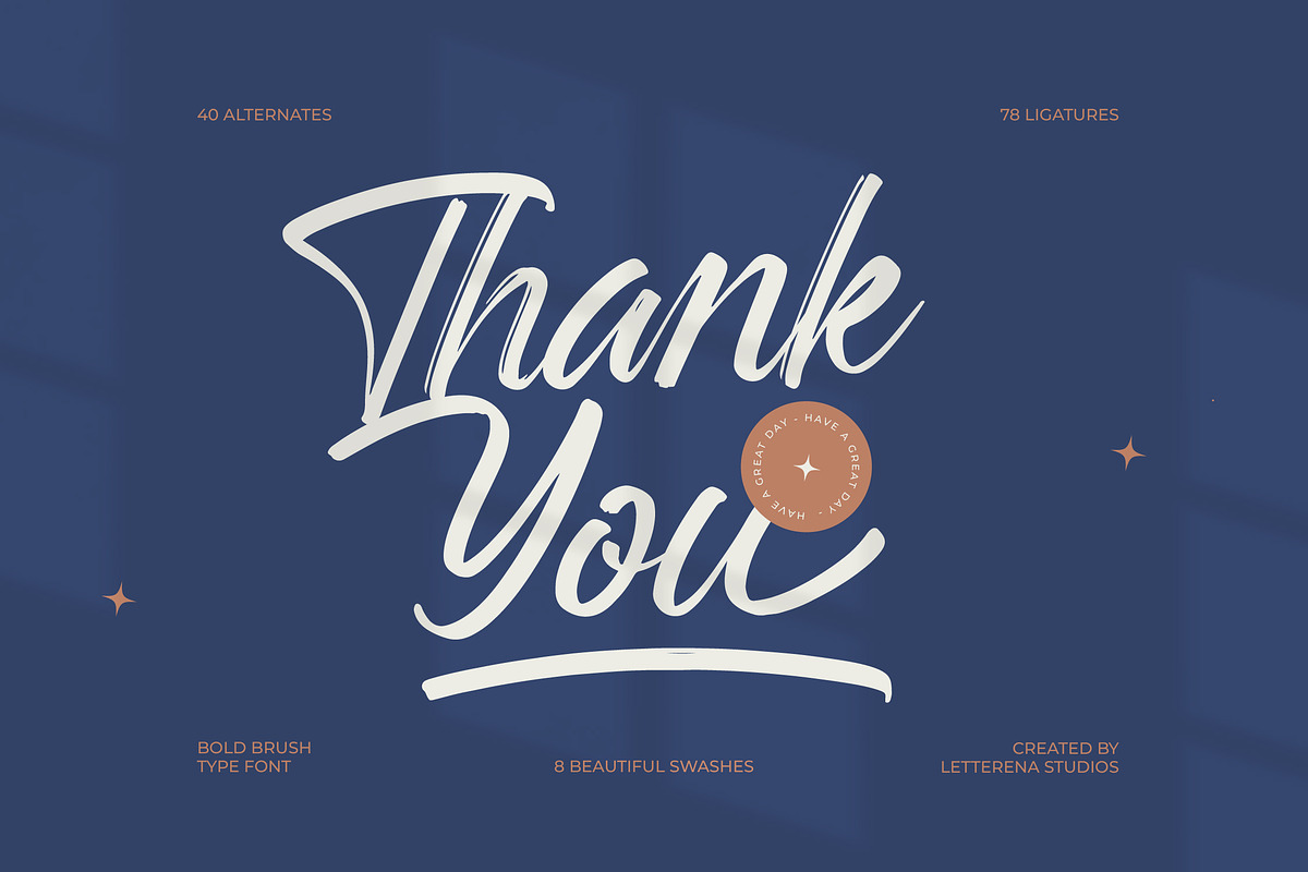 Rangdak Morattes Bold Brush Type, a Script Font by Letterena Studios Script (Photo 20 of 20)