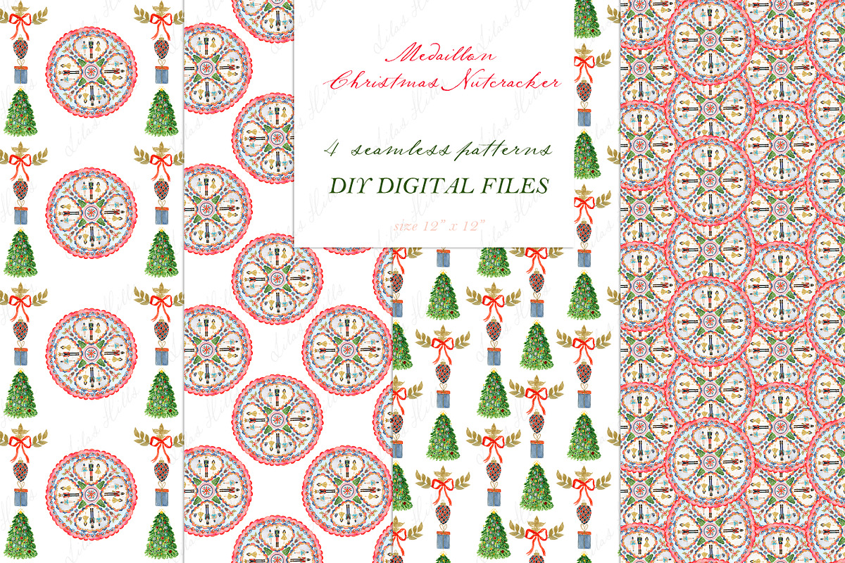 Christmas Nutcracker Medallion Set, a Decorative Illustration by LABFcreations (Photo 2 of 4)