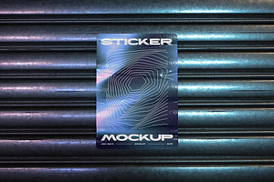 Sticker Mockup on Metal Shutter, a Product Mockup by Design Squad