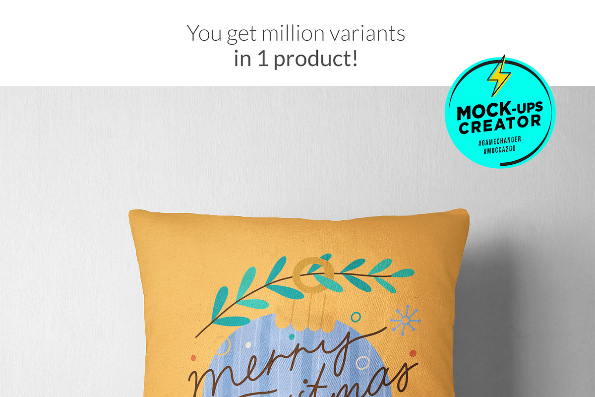 Xmas Pillows Covers 14xMock-ups, a Print Template by Mocca Mockups Store (Photo 5 of 7)