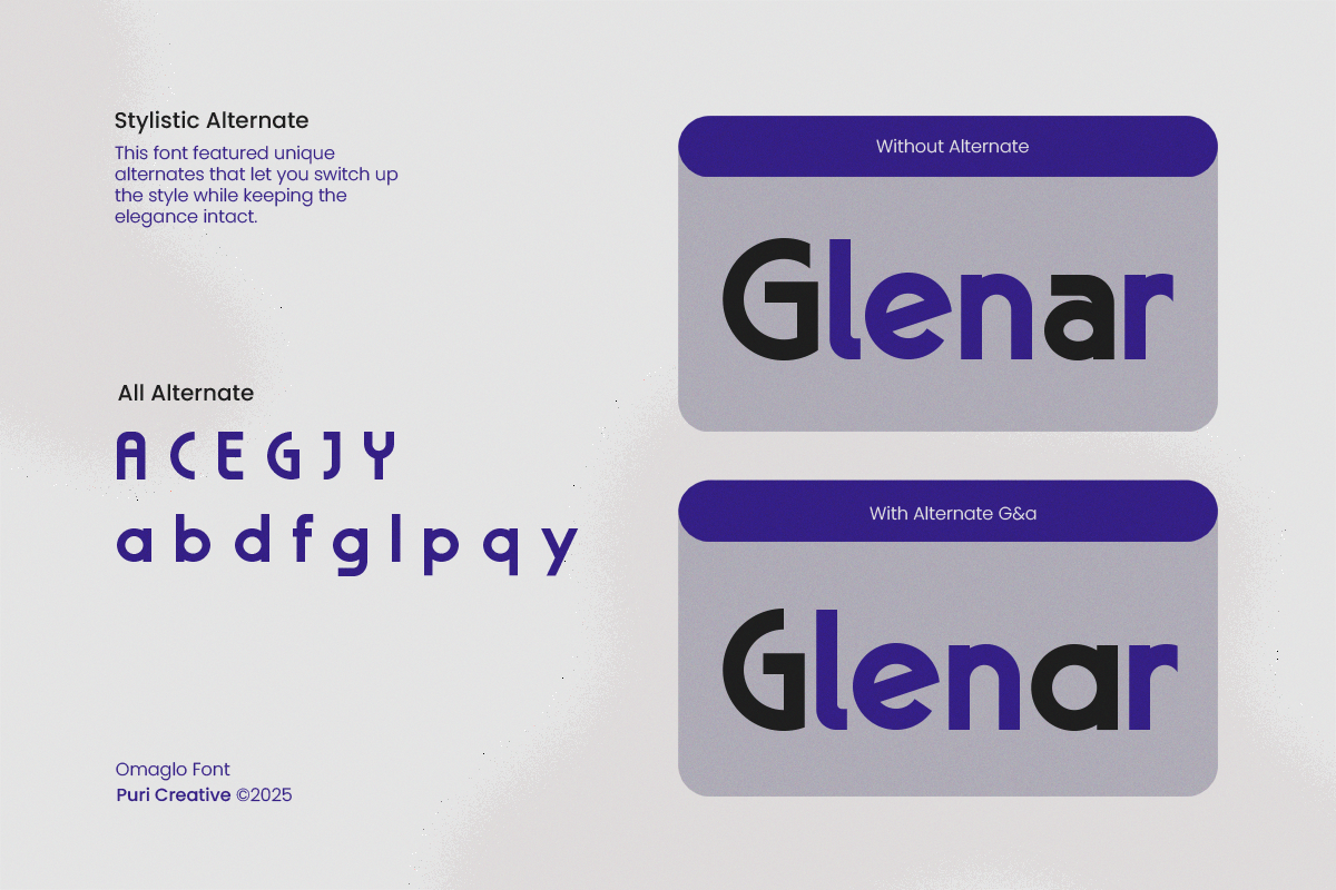 Omaglo – Unique Modern Sans Font, a Sans Serif Font by PuriCreative (Photo 7 of 10)