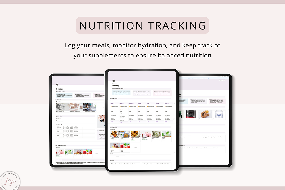 Notion PLR Template Workout Planner, a Templates & Theme by Julia On Purpose (Photo 5 of 10)