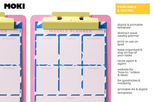 Abstract Wave Weekly Planner