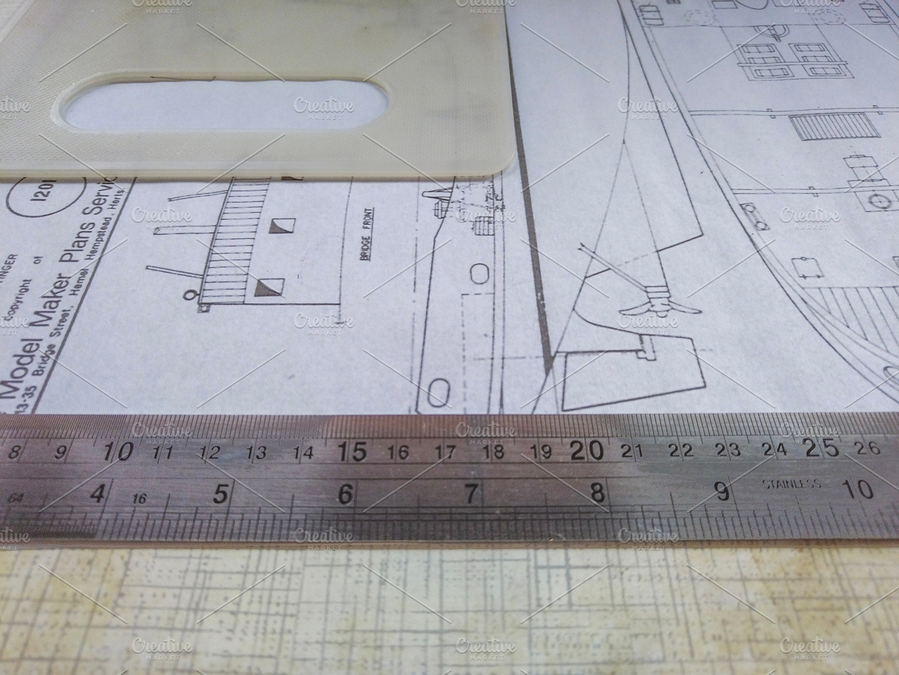 Drawing tools and blueprint, a Background Photo by DanFLCreativo