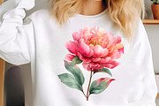 Watercolor Peony Flower Clipart, an Illustration by GatewayDesign (Thumbnail 2 of 5)