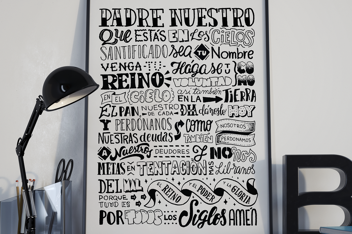 Padre Nuestro - Lettering Poster, an Illustration by Franco Fuentes (Photo 2 of 5)