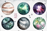 Space Travel - watercolor collection, a Texture Illustration by Alina Sh (Thumbnail 5 of 11)