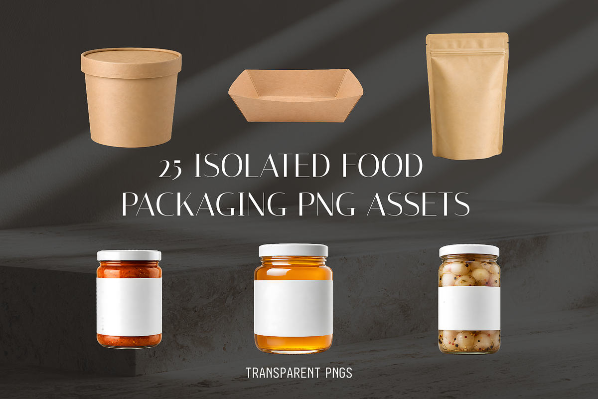 Food Packaging PNG Mockups Bundle, a Packaging Mockup by Threestudio (Photo 2 of 3)
