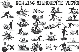 Dynamic bowling player silhouette, an Illustration by Amazin_art