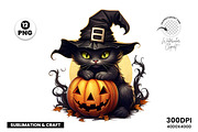 Halloween Black Cat Clipart Bundle, a Seasonal Illustration by Creative Arslan (Thumbnail 7 of 9)