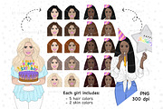 Birthday Girl Clipart, an Illustration by GlamArtZhanna (Thumbnail 2 of 4)