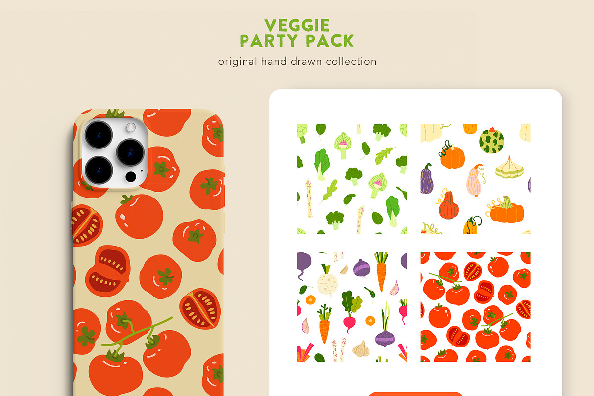 Veggie Party Pack, a Food Illustration by Volha Studio (Photo 10 of 10)