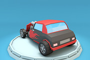 Cartoon Hot Rod Racing Car Low Poly, a Cars & Vehicle 3D Model by Low Poly Lab (Thumbnail 5 of 7)