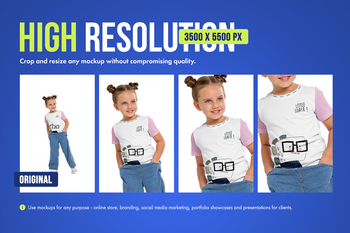 Realistic Kids Girl T-Shirt Mockups, a Shirt Mockup by Hi, Mock-Up! (Photo 4 of 13)