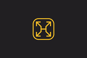 H letter logo with four arrow logo, a Branding & Logo Template by Rasagama Studio