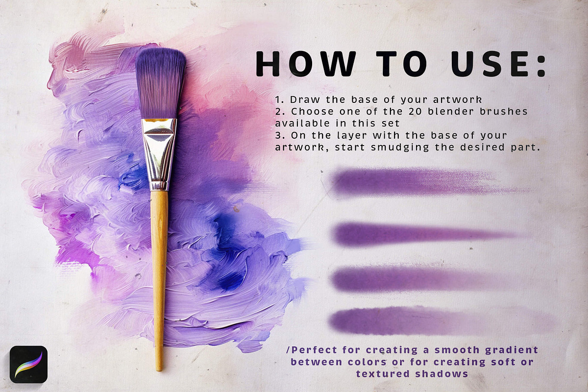 Procreate Blending Brushes, a Brush Add-On by Easy Procreate (Photo 2 of 8)