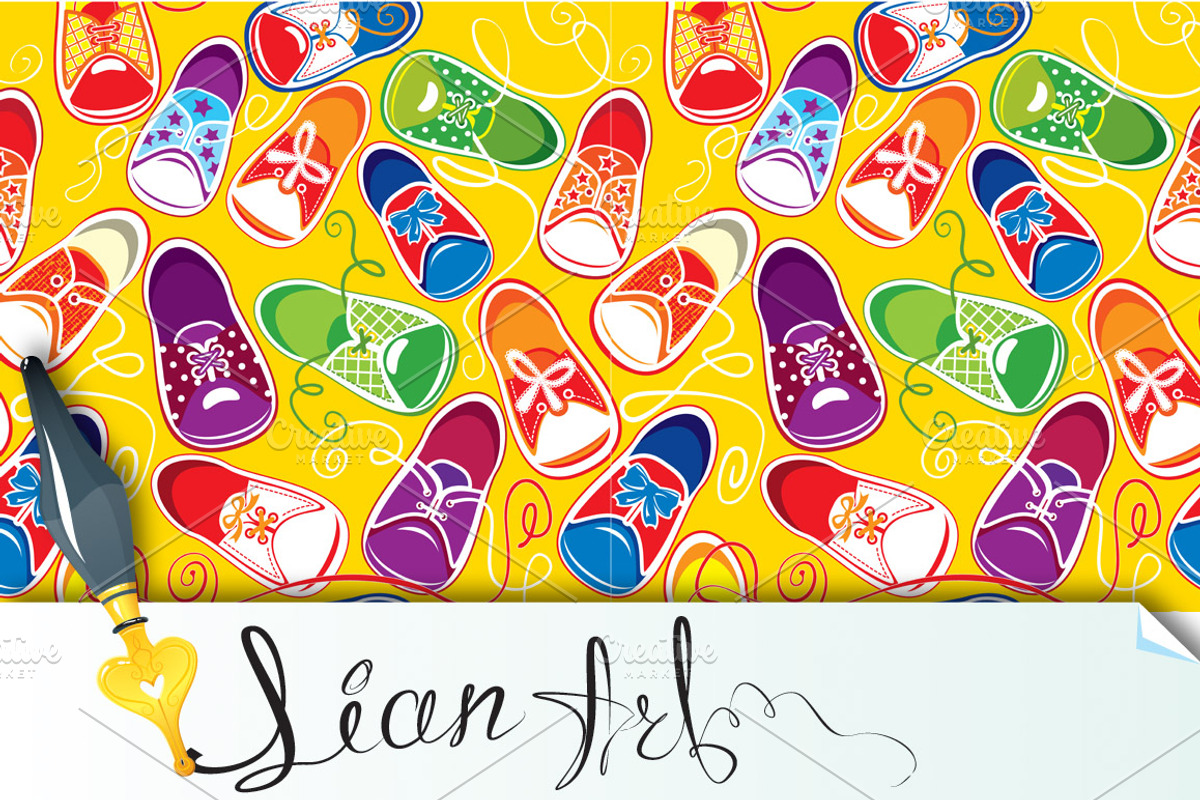 seamless pattern - children gumshoes
