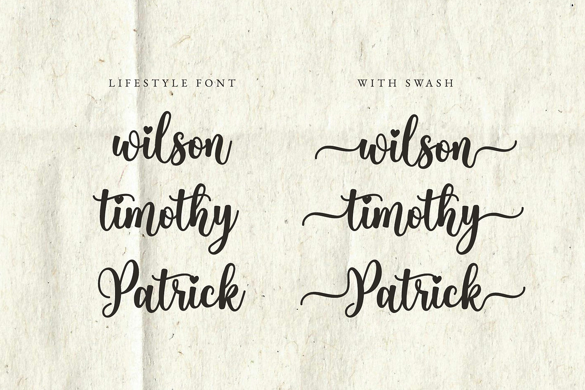 Lifestyle - Tail Swash Script Font, a Script Font by Airotype (Photo 2 of 12)
