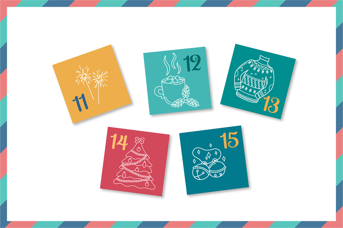 Christmas Advent Calendar Vector, a Card Template by AnnaViolet_store (Photo 7 of 12)