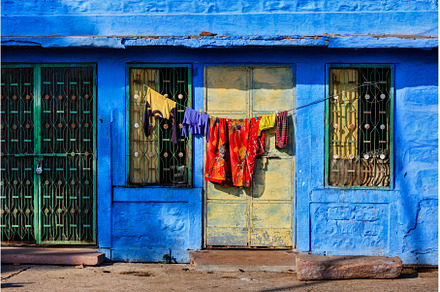Blue house in Jodhpur, Rajasthan, an Architecture Photo by f9photos