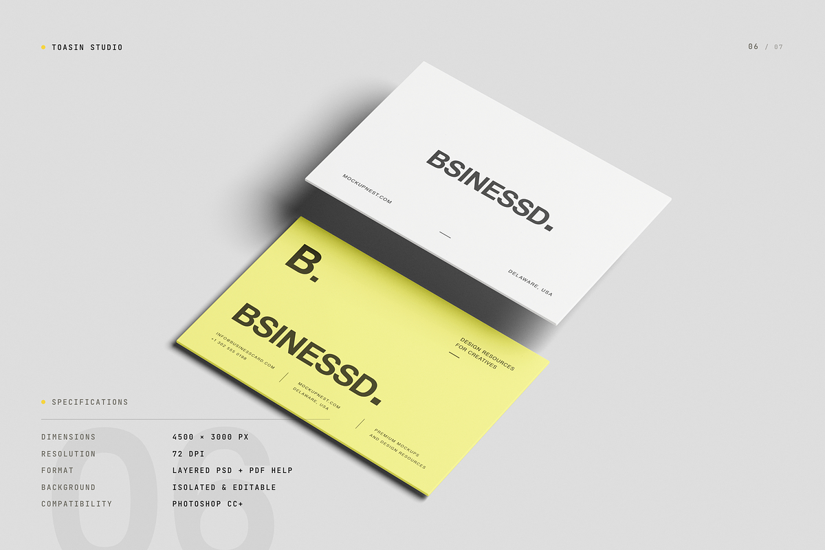 Business Card Mockup 85x55mm, an Advertising Mockup by Toasin Studio (Photo 6 of 7)