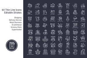 Retail Business, Shopping Icons Set