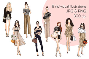 Fashion Girls 27- Light Skin Clipart