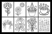 Stress Relief Flower Coloring Book, a Decorative Illustration by Design Station (Thumbnail 2 of 3)