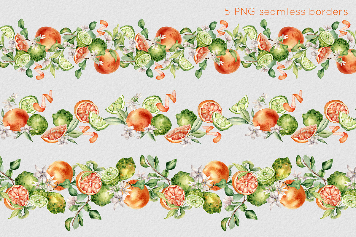 Citrus fruits and flower watercolor, a Decorative Illustration by Kate Lanbina (Photo 14 of 20)