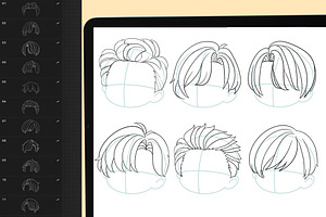 120 Procreate Hair Stamps Brushes