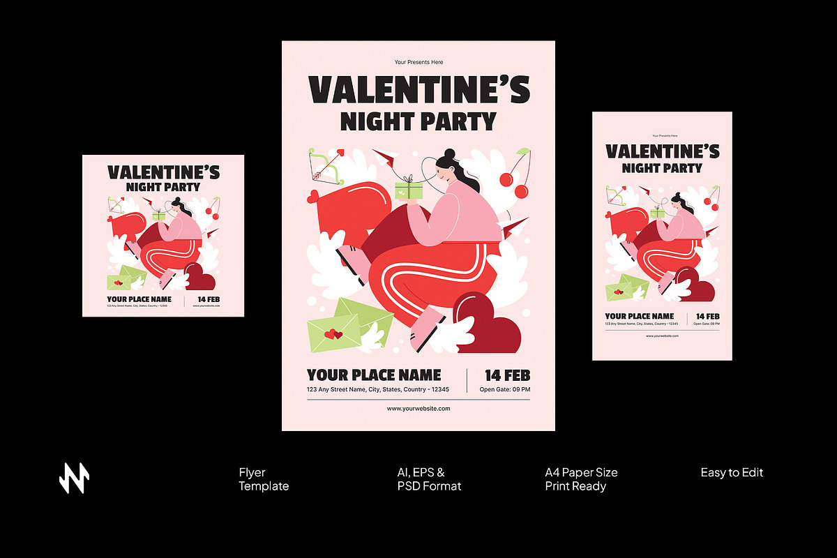 Valentine Party Flyer, a Flyer Template by Neermana (Photo 1 of 4)