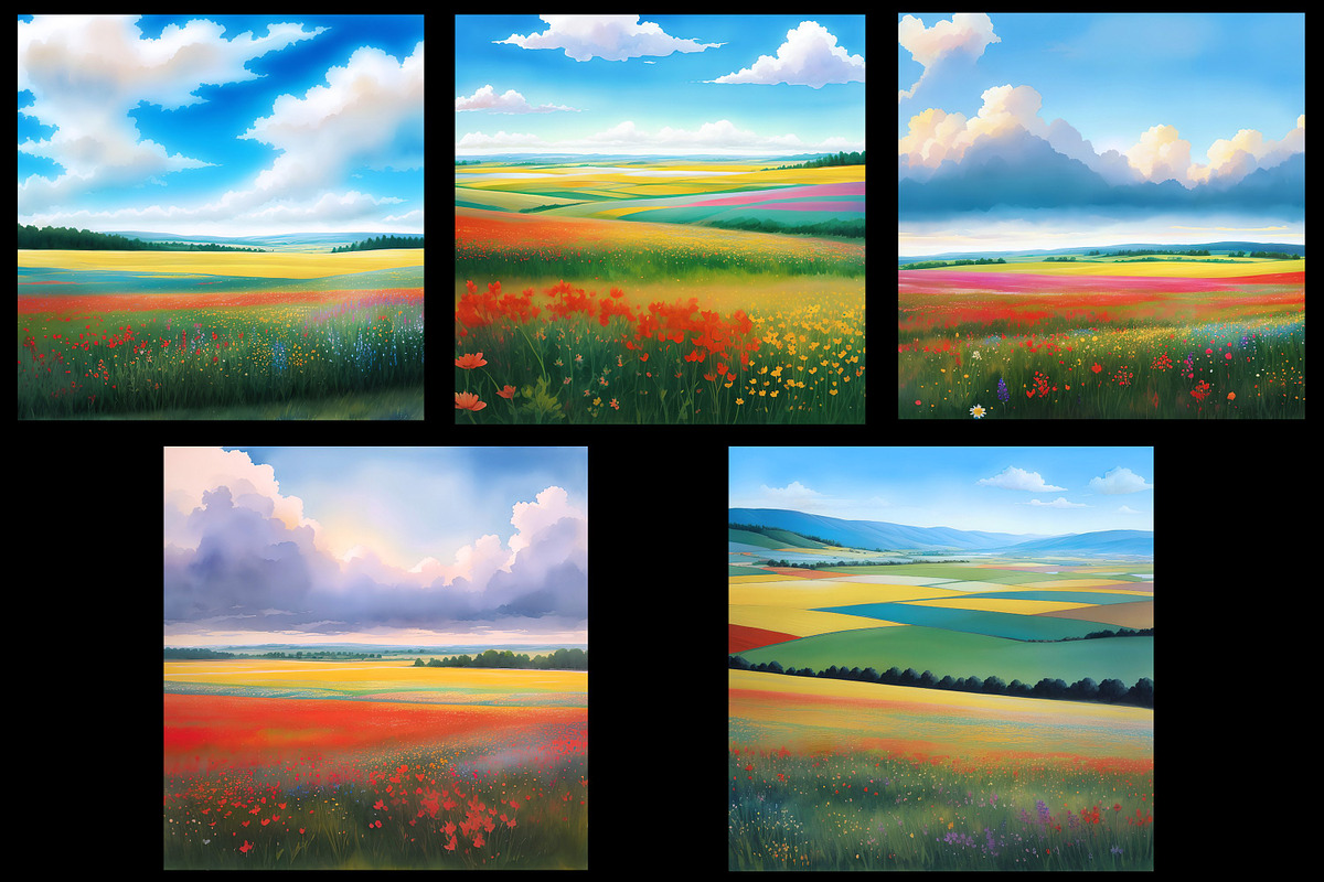 Wildflower Fields Collection, a Decorative Illustration by Sapphire X Designs (Photo 2 of 3)