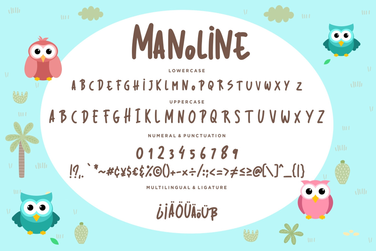 Manoline Fun Advertisement Font preview 7