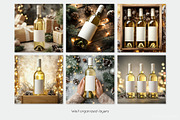 Christmas Wine Bottle Mockups Set, a Product Mockup by Mint Air Studio (Thumbnail 6 of 9)