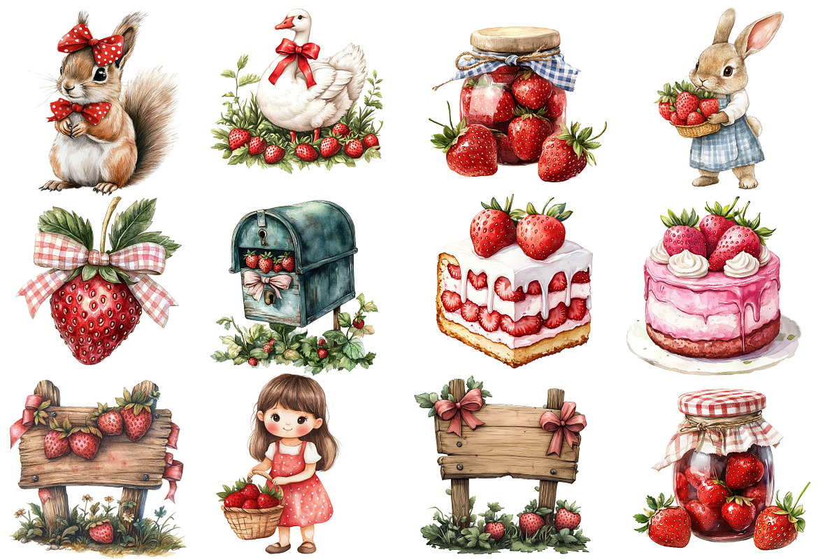 Strawberry Cottage PNG Clipart, an Illustration by Designworld (Photo 2 of 5)