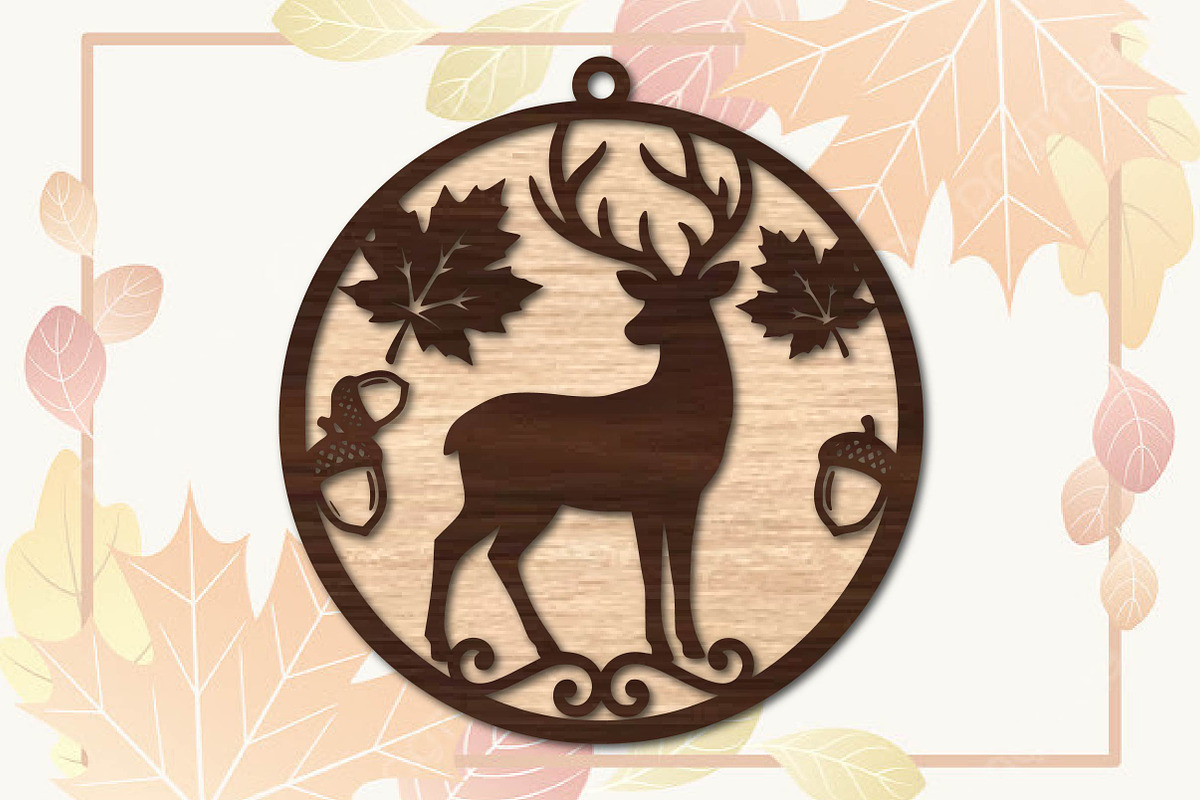 Autumn Deer Laser Cut SVG, an Object Graphic by DreamPrint404 (Photo 2 of 3)