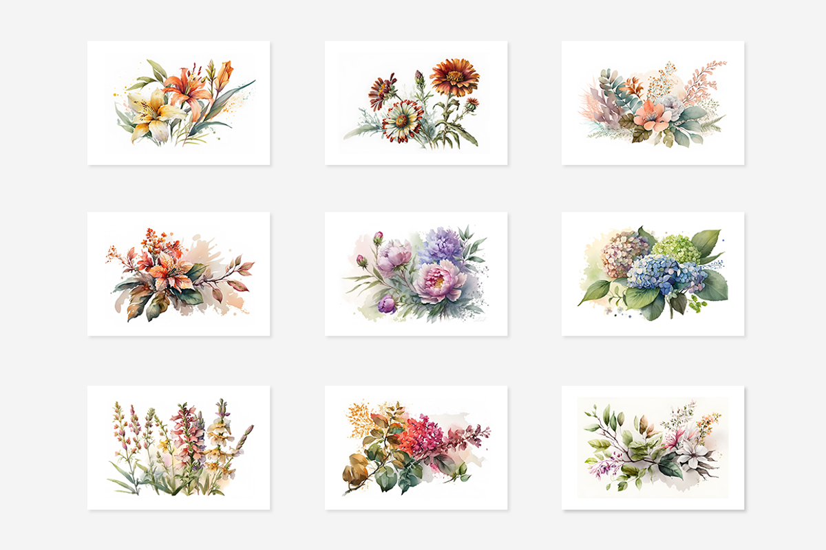 Summer Floral Watercolor Collection, a Seasonal Illustration by artsy-fartsy (Photo 7 of 7)