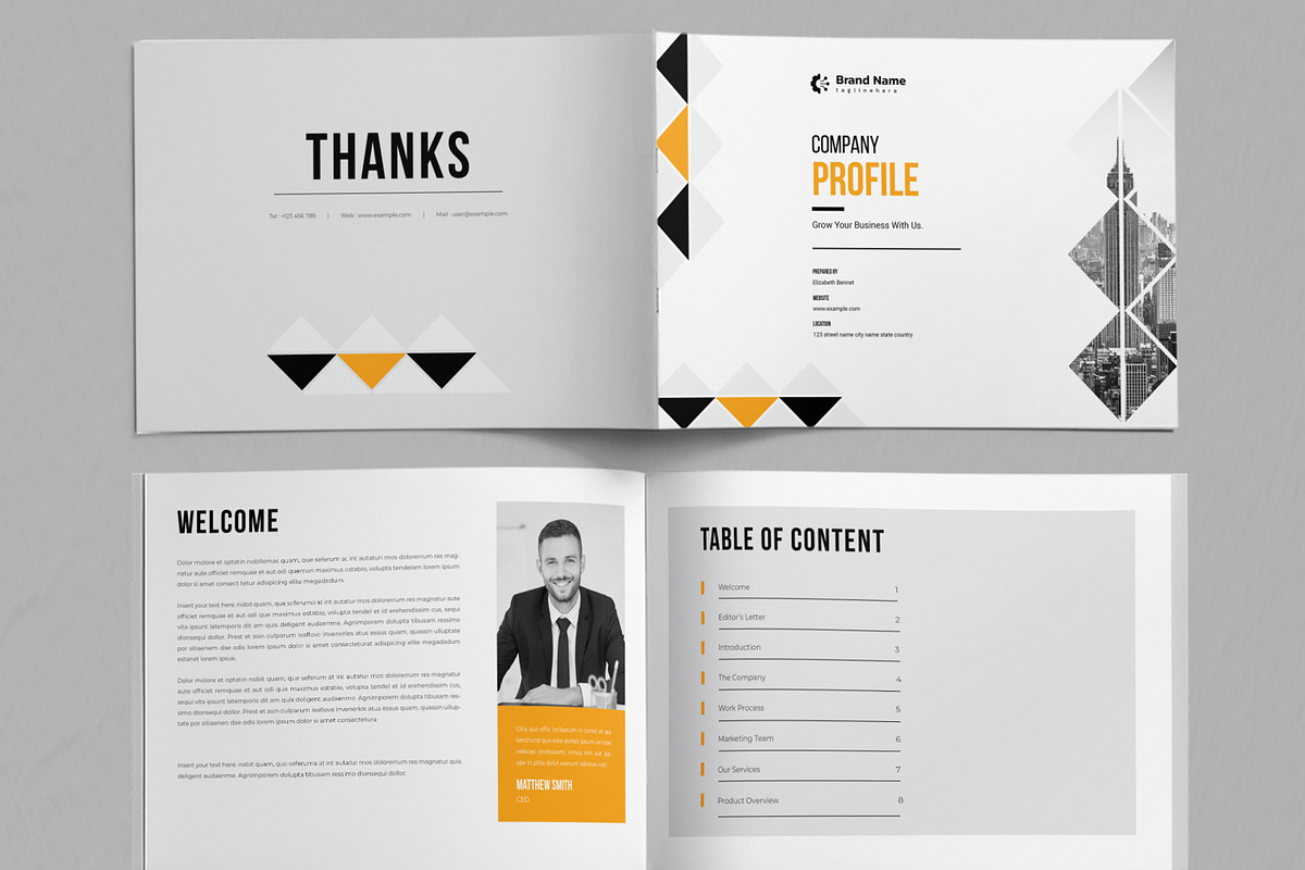 Company Profile Landscape Brochure, a Brochure Template by ContestDesign (Photo 2 of 5)