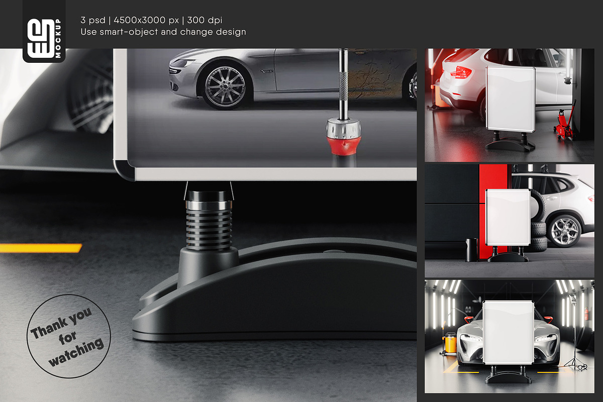 Car Service Stand Poster Mockup, an Advertising Mockup by SD Mockup